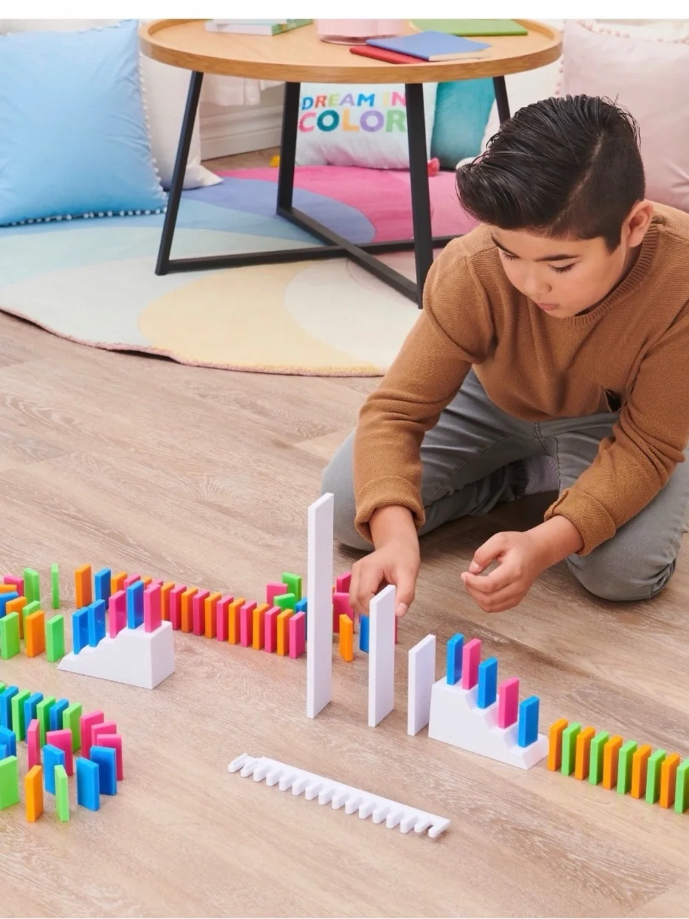 H5 Stacked Colorful Domino Set - Blue, Green, Orange, Pink - Gently used